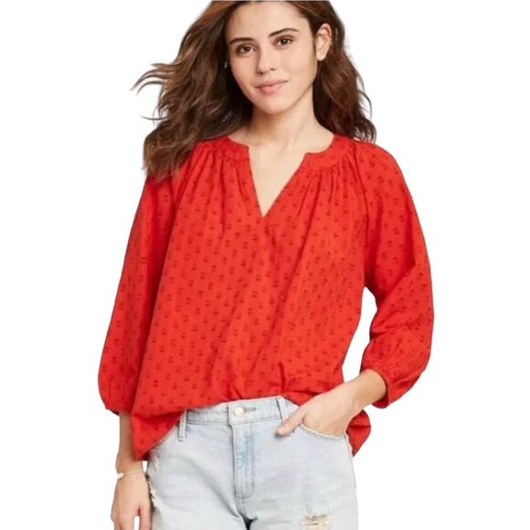 Universal Thread Goods Co. Red Boho Peasant Blouse - SIZE XS - Picture 6 of 6